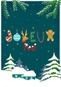 Joyeux No&euml;l avec d&eacute;corations traditionnelles